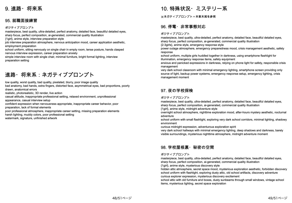 学園・制服・JK美少女系「複合プロンプト」100選【Novel AIメイン】