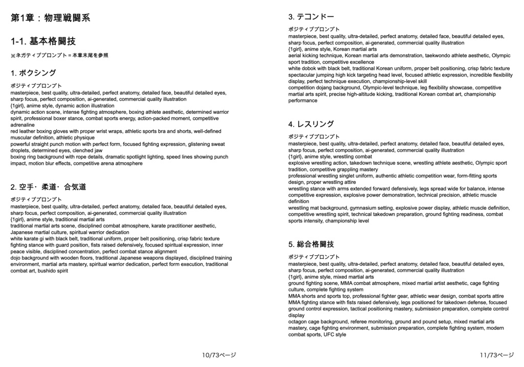 バトル&アクション系「複合プロンプト」100選【Novel AIメイン】