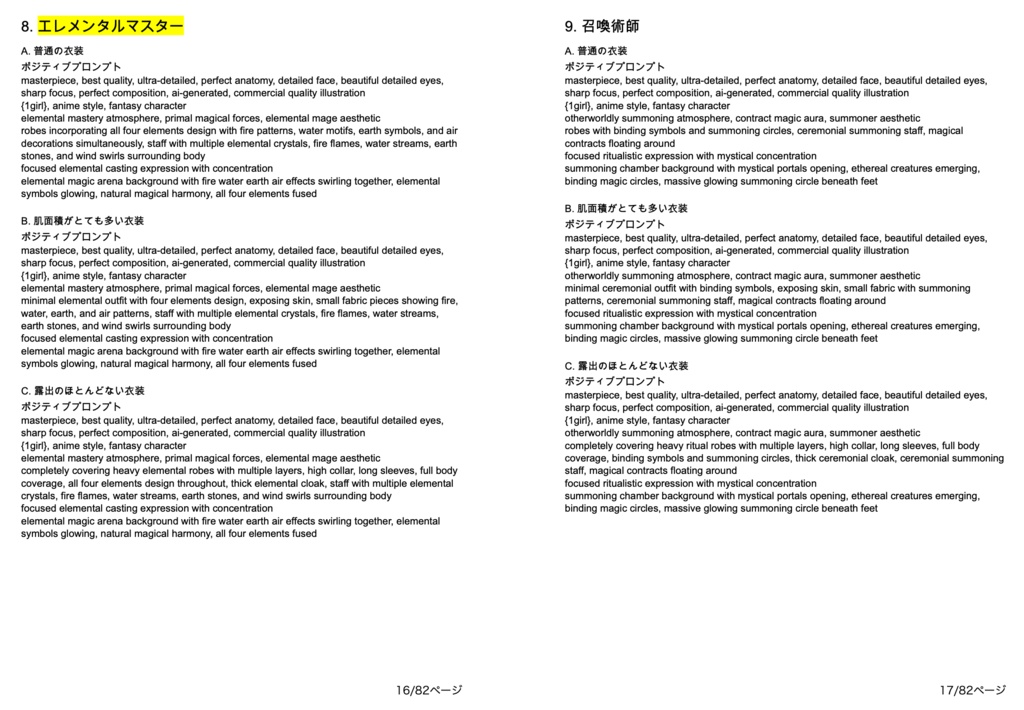 ファンタジー&魔法世界系「複合プロンプト」100選【Novel AIメイン】