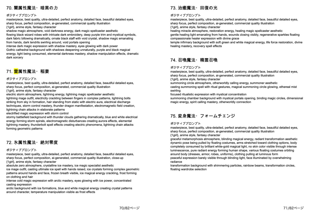 ファンタジー&魔法世界系「複合プロンプト」100選【Novel AIメイン】