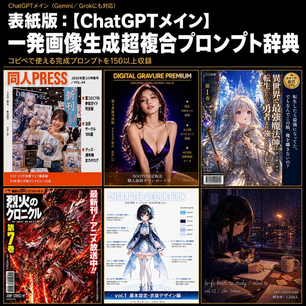 表紙版:【ChatGPTメイン】一発画像生成超複合プロンプト辞典
