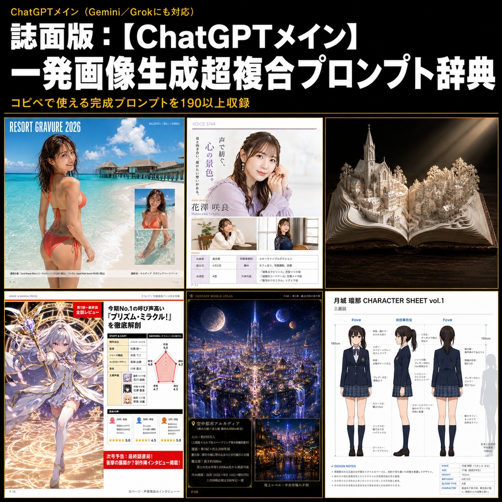 誌面版：【ChatGPTメイン】一発画像生成超複合プロンプト辞典