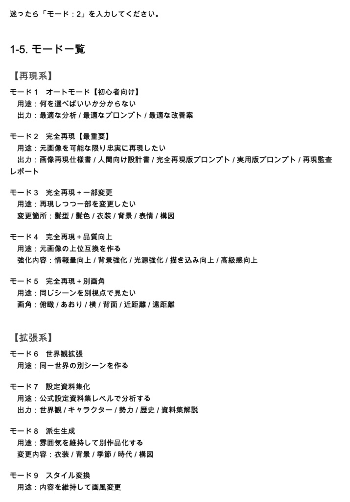 【ChatGPTメイン】画像解析・再現プロンプト生成フレームワーク