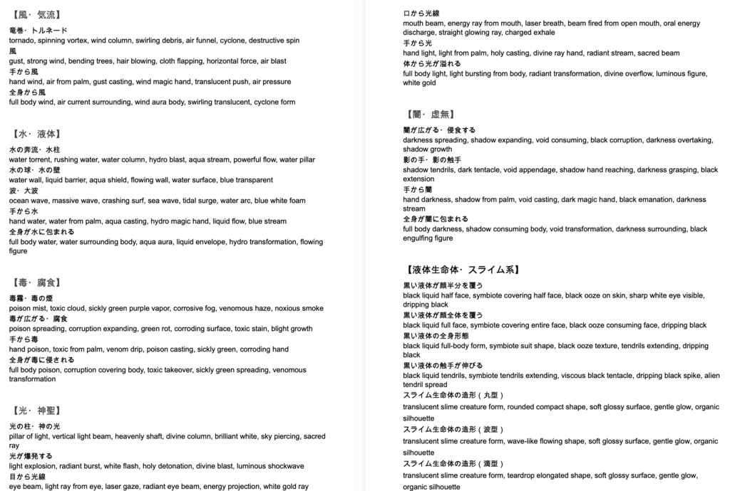 【ChatGPTメイン】画風・特殊表現・視覚表現・エフェクト系プロンプト辞典