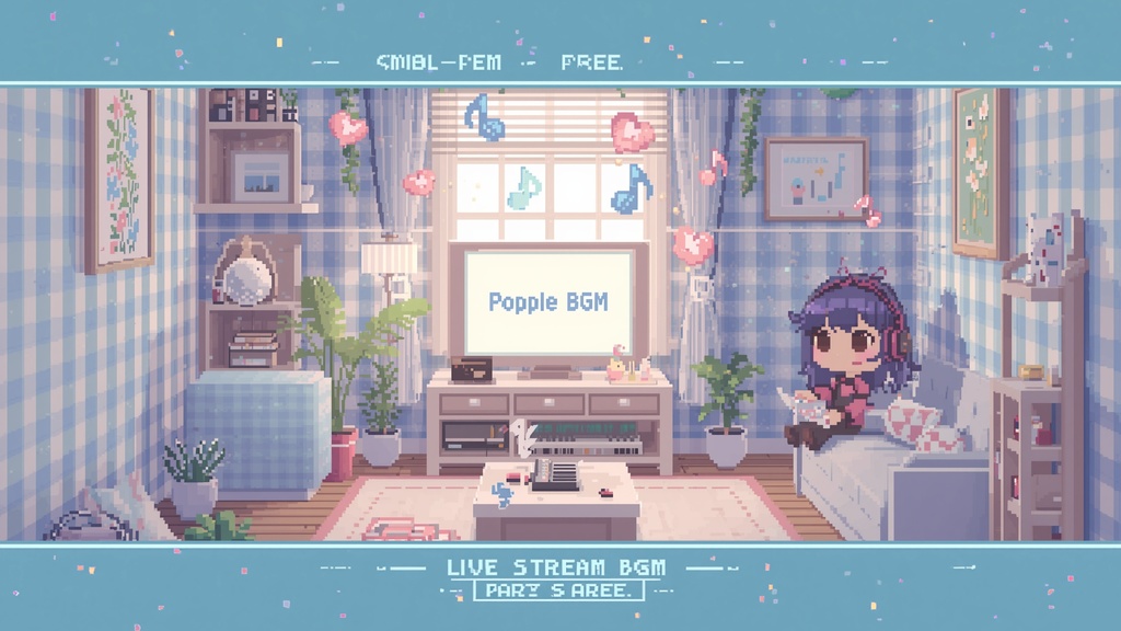 【個人配信者向け】雑談を邪魔しないポピポピ電子音BGM Vol.16〈ライト版6曲〉｜商用利用OK｜「青ギンガム」