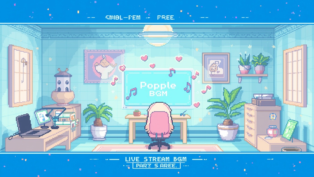 個人配信者向け】雑談を邪魔しないポピポピ電子音BGM Vol.23「Popple Room」