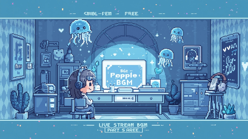 【個人配信者向け】雑談を邪魔しないポピポピ電子音BGM Vol.24「くらげ」