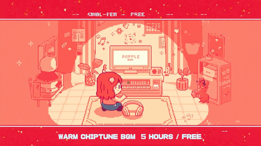 【配信用BGM/作業用BGM】あたたかいポピポピ電子音チップチューン｜著作権フリー・商用利用OK｜配信待機画面にも