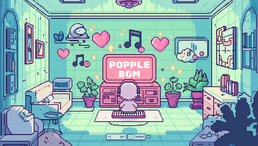 【個人配信者向け】雑談を邪魔しないポピポピ電子音BGM Vol.32「ミント色の配信部屋」