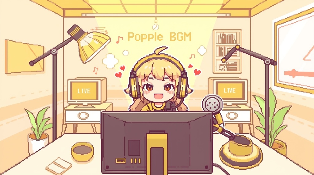 【個人配信者向け】雑談を邪魔しないポピポピ電子音BGM Vol.34「yellow-themed vtuber」