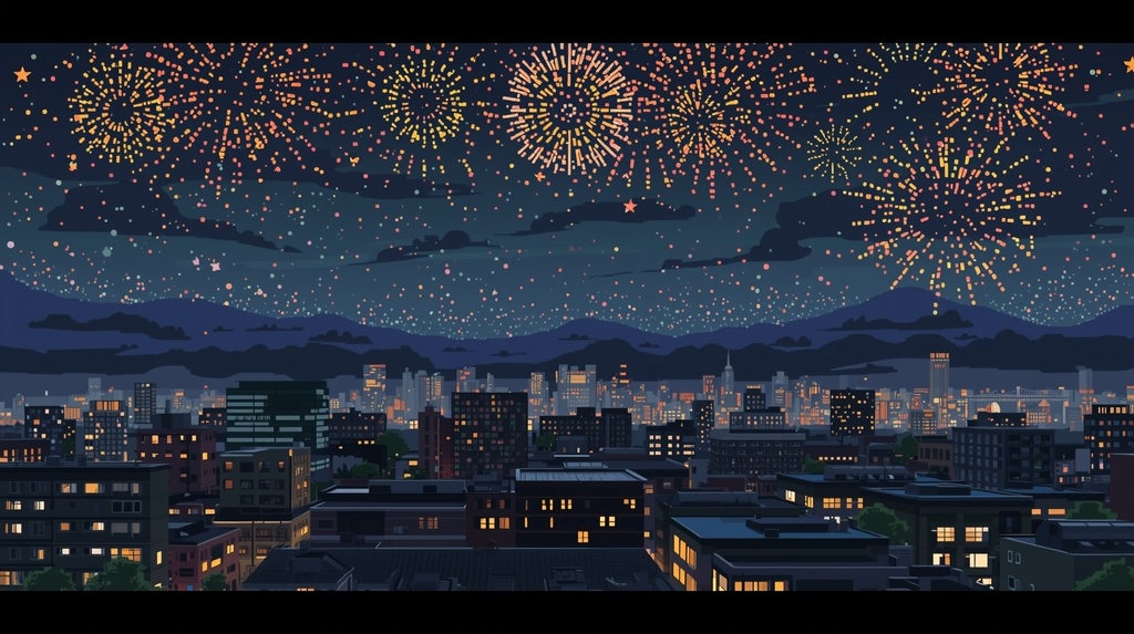 【個人配信者向け】雑談を邪魔しないポピポピ電子音BGM Vol.42「都会と花火」
