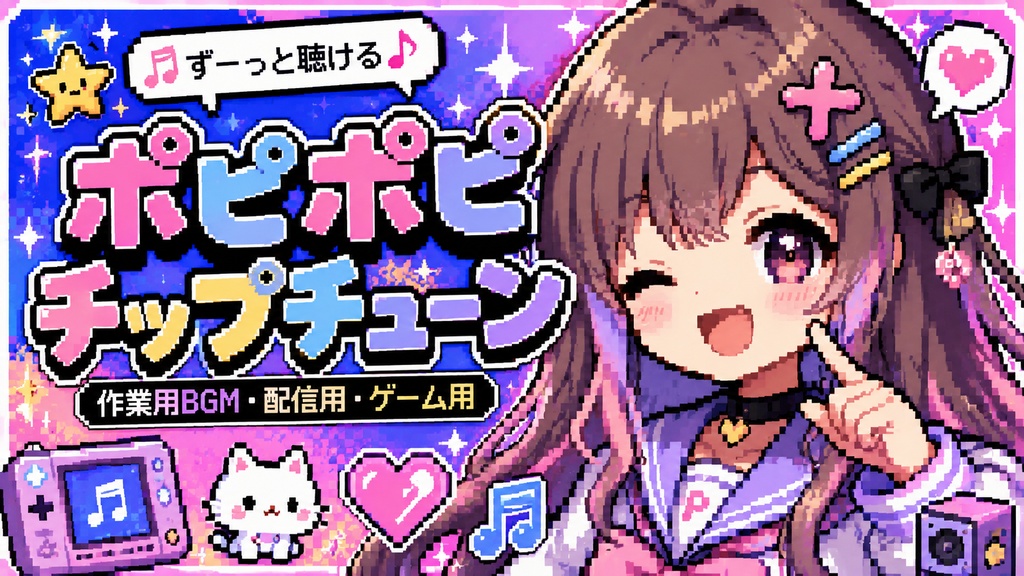 【個人配信者向け】雑談を邪魔しないポピポピ電子音BGM Vol.64「VTuber」