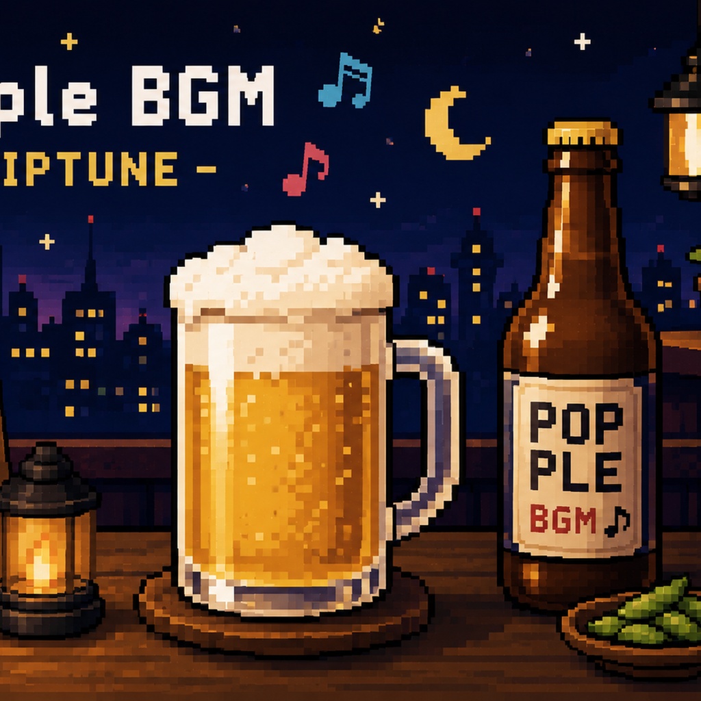 【個人配信者向け】雑談を邪魔しないポピポピ電子音BGM Vol.67「夜の居酒屋ビール」