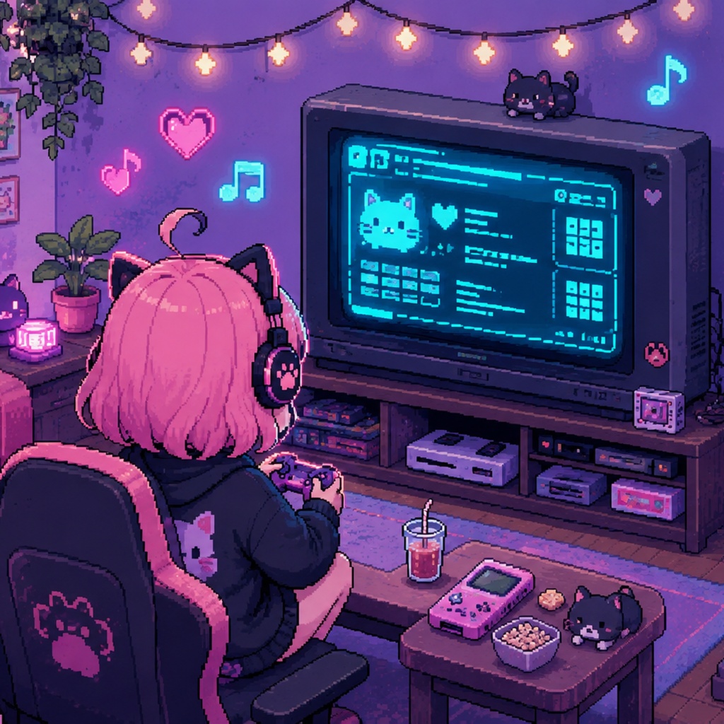 【個人配信者向け】雑談を邪魔しないポピポピ電子音BGM Vol.74「ゲーマー部屋」