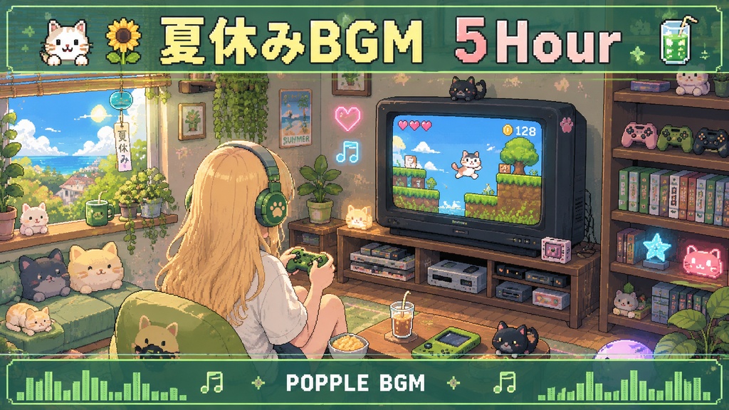 【個人配信者向け】雑談を邪魔しないポピポピ電子音BGM Vol.77「夏休み」
