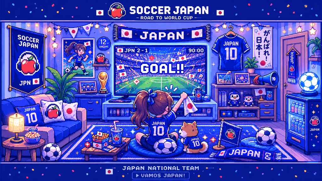 【個人配信者向け】雑談を邪魔しないポピポピ電子音BGM Vol.79「サッカー日本代表」
