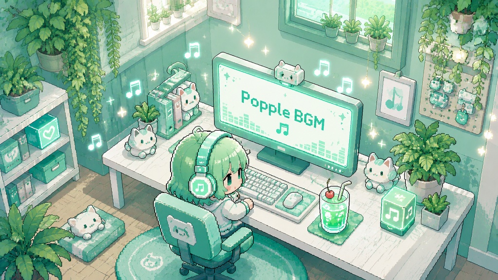 【個人配信者向け】雑談を邪魔しないポピポピ電子音BGM Vol.88「まったり作業部屋」著作権フリーミント作業用商用利用フリー配信ミント