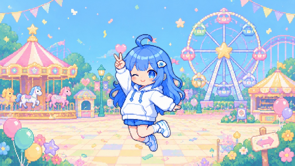 【待機画面・作業用・配信用BGM】Amusement Park｜遊園地でぴょんと弾む元気な8bitBGM Vol.103 著作権フリー