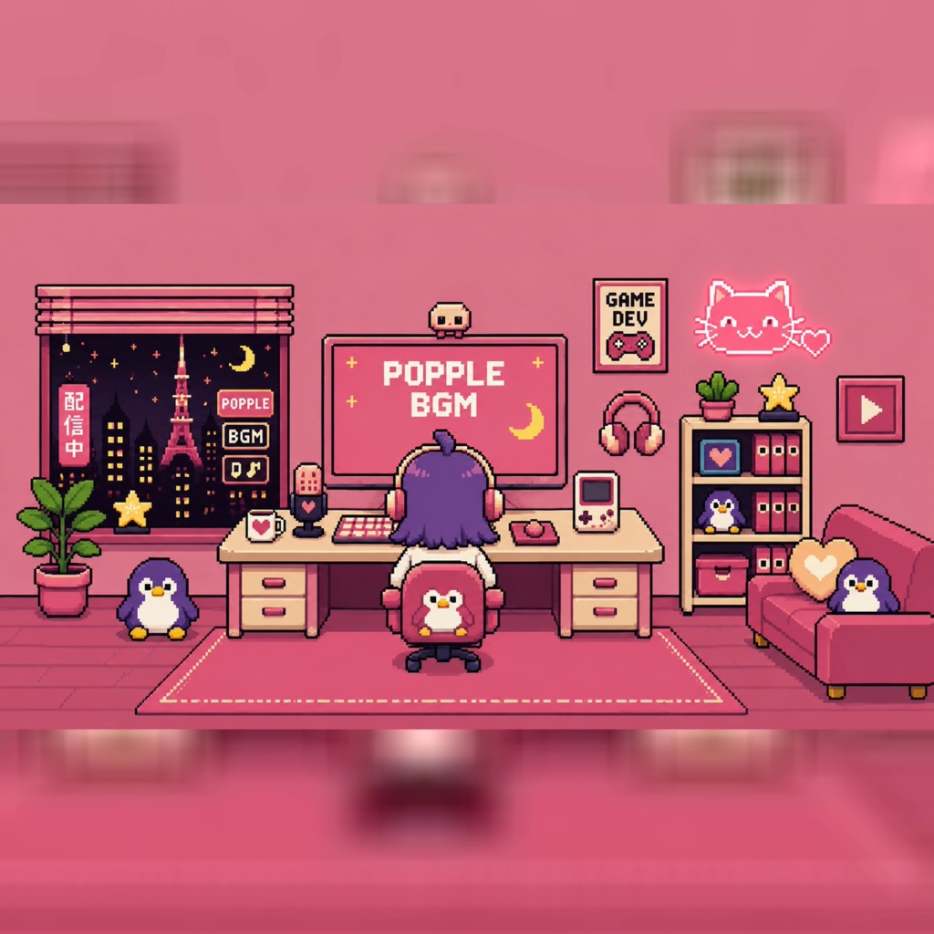 【個人配信者向け】雑談を邪魔しないポピポピ電子音BGM Vol.108「レトロゲーム部屋」