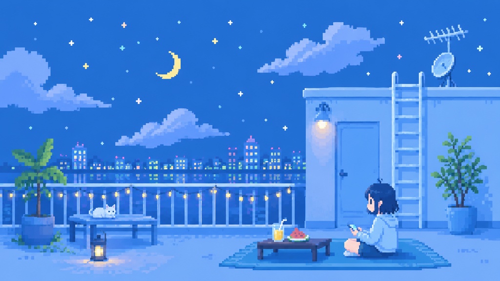 【個人配信者向け】雑談を邪魔しないポピポピ電子音BGM Vol.110「夏の屋上」