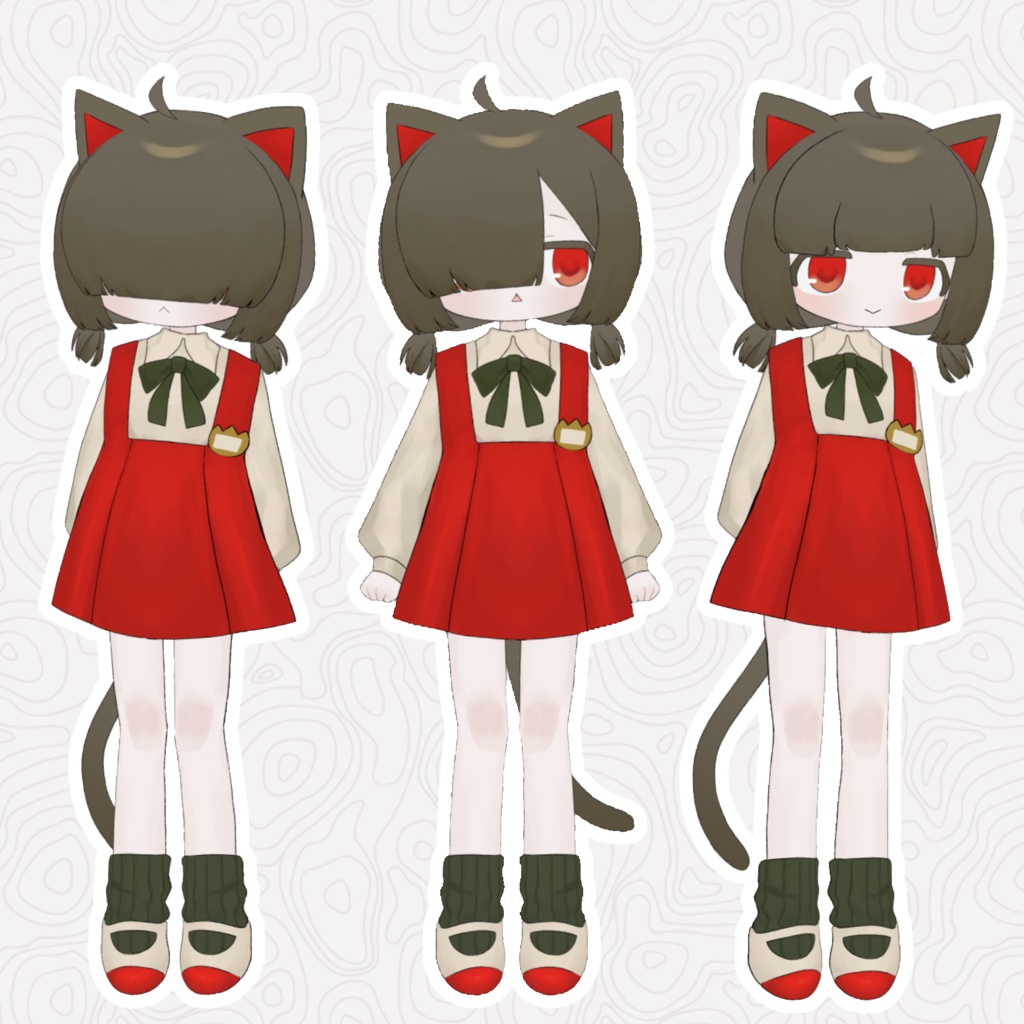 【汎用モデル】めかくれねこちゃん【VtubeStudio対応】