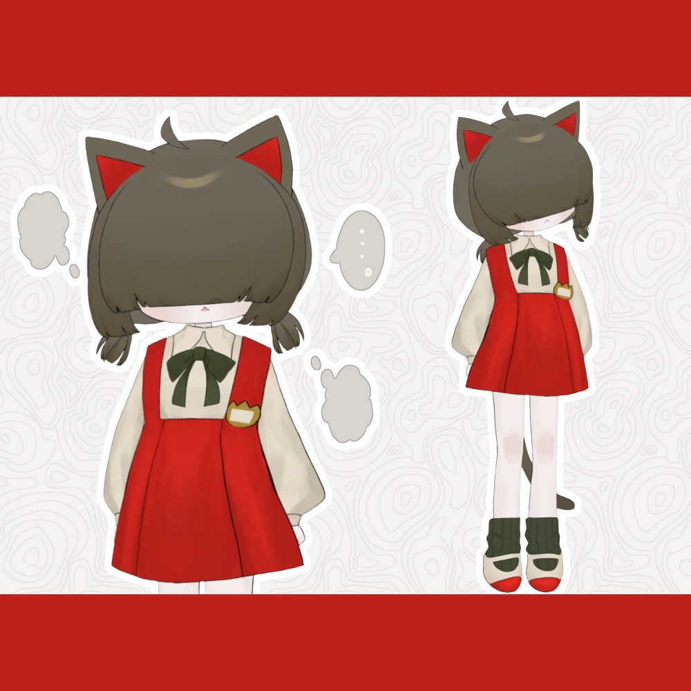 【汎用モデル】めかくれねこちゃん【VtubeStudio対応】