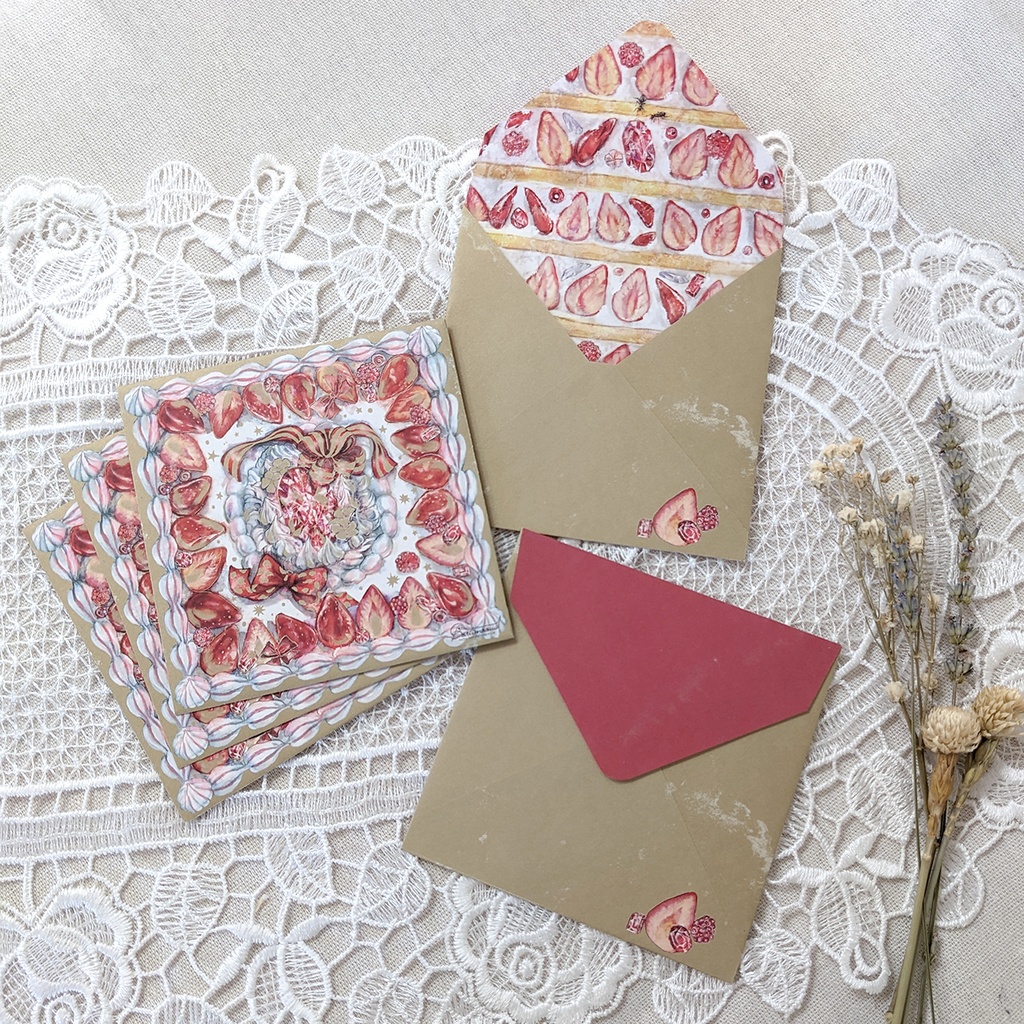 封筒・便せん《お祝いのケーキ》