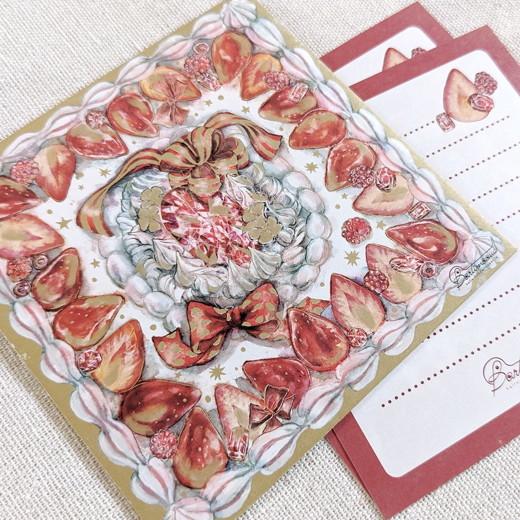 封筒・便せん《お祝いのケーキ》