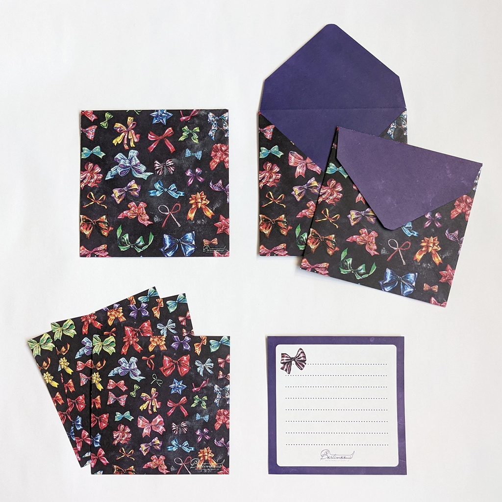 封筒・便せん《リボン(黒)》