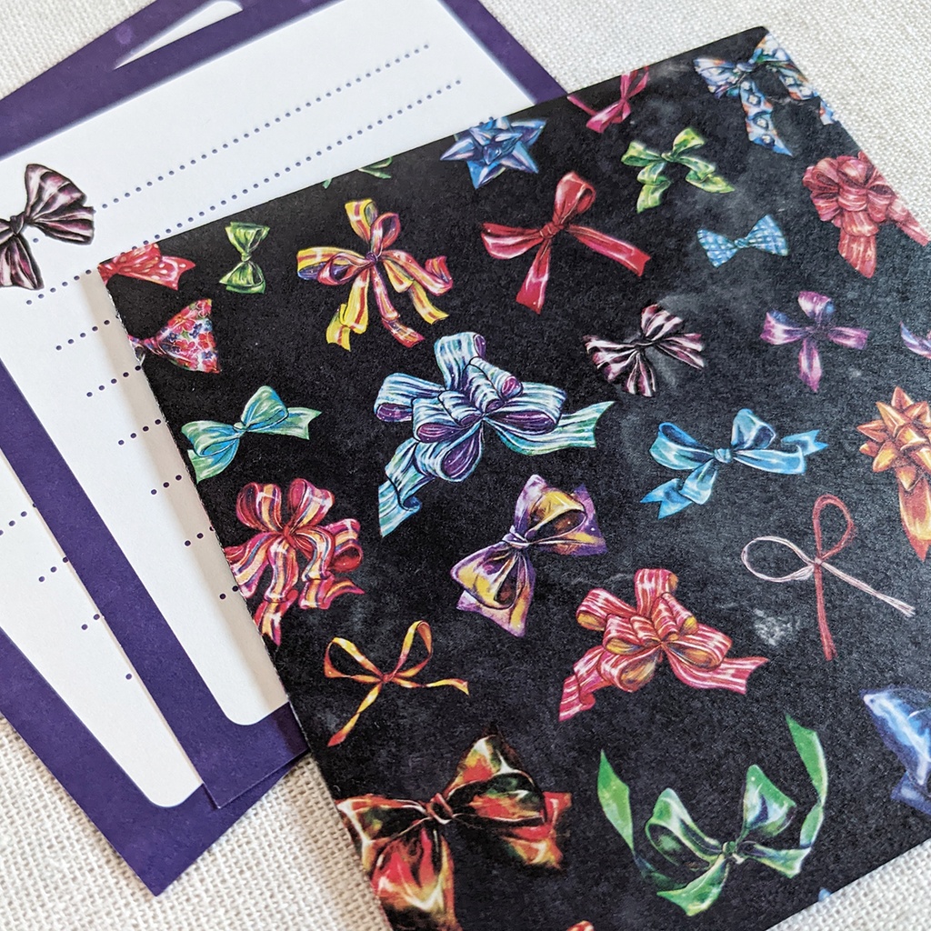 封筒・便せん《リボン(黒)》