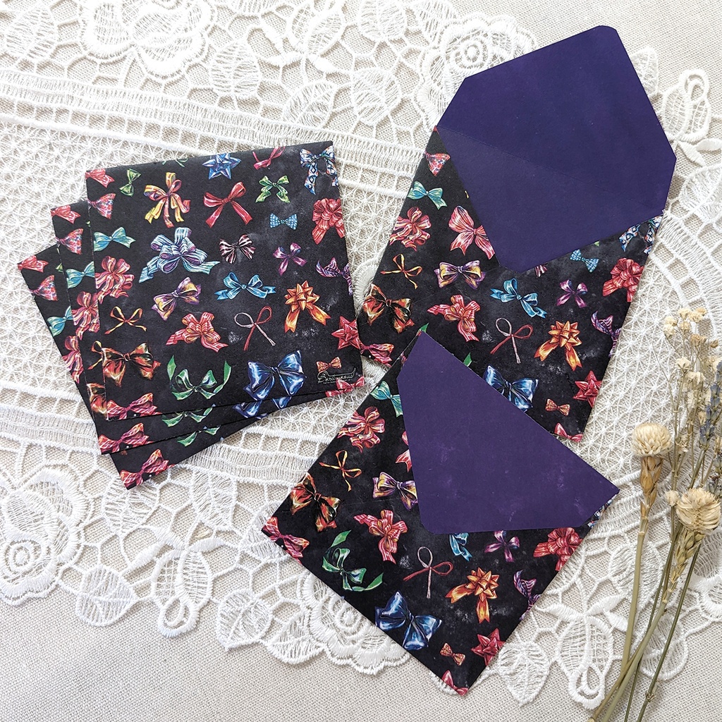 封筒・便せん《リボン(黒)》