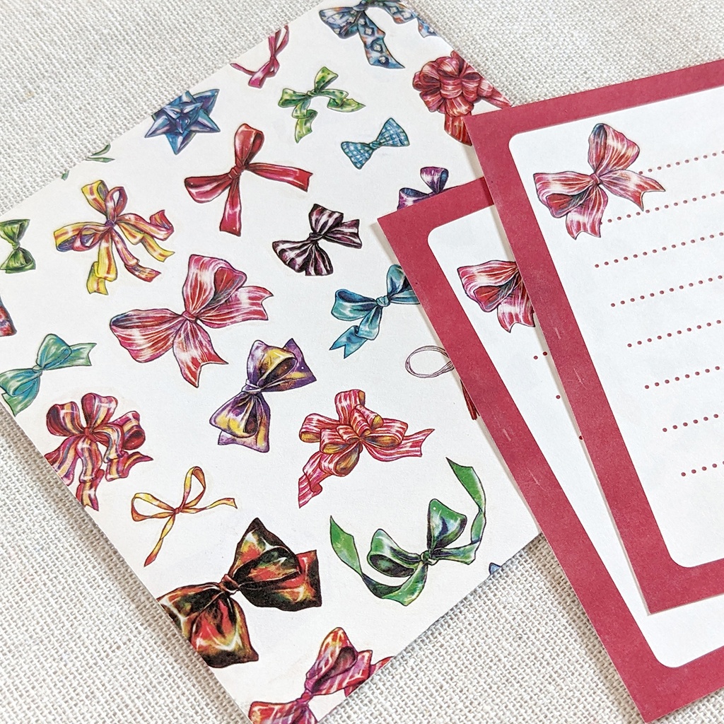 封筒・便せん《リボン(白)》