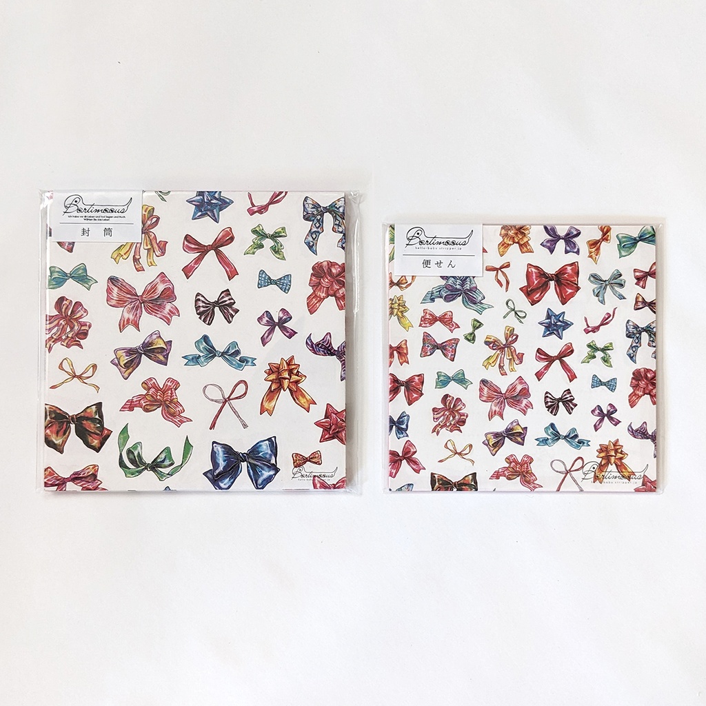 封筒・便せん《リボン(白)》