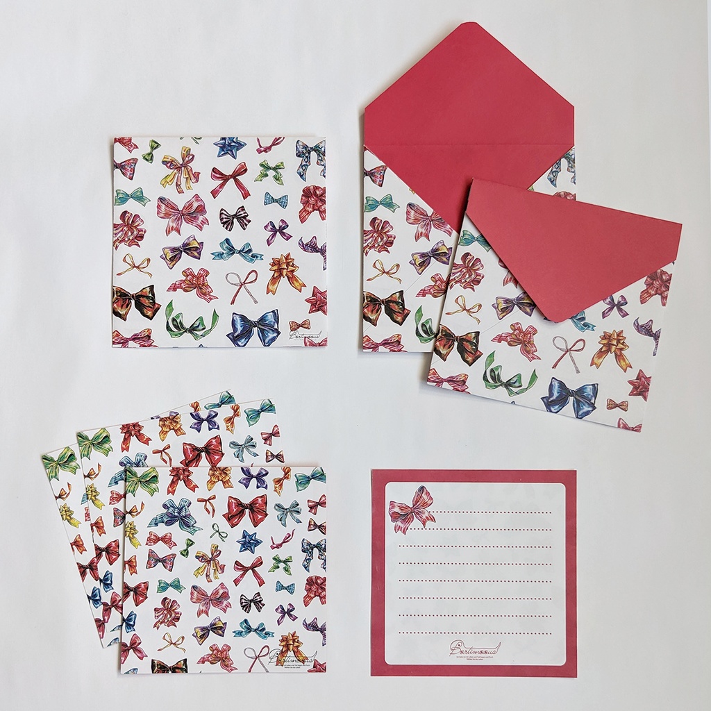 封筒・便せん《リボン(白)》