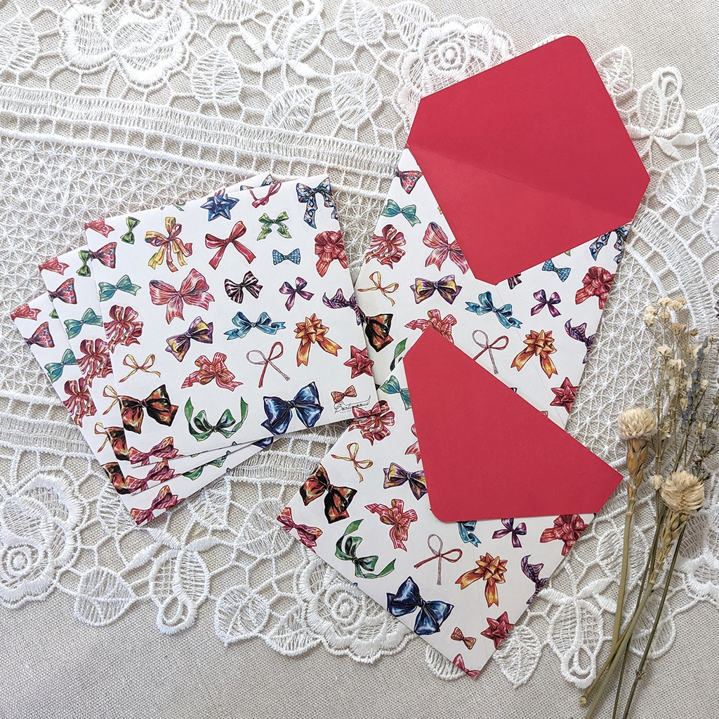 封筒・便せん《リボン(白)》