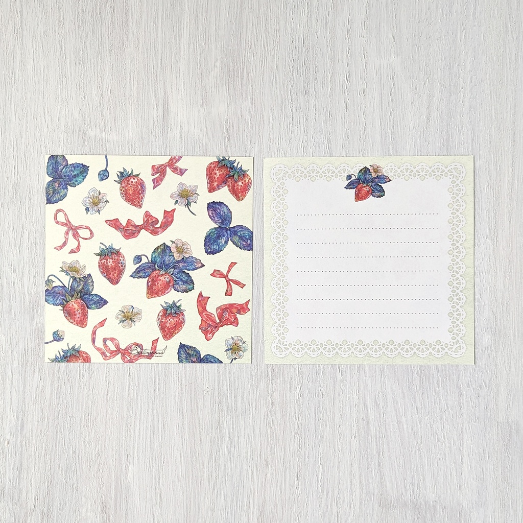 封筒/便せん《Ribbon & Strawberry》
