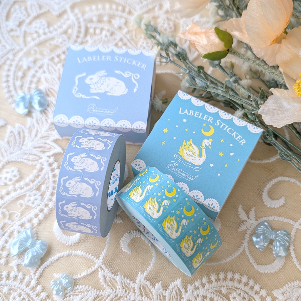 ラベラーシール《リボンうさぎ》