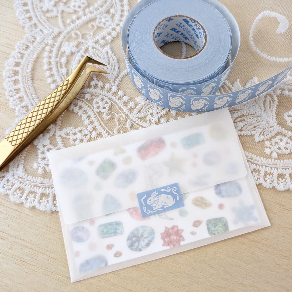 ラベラーシール《リボンうさぎ》