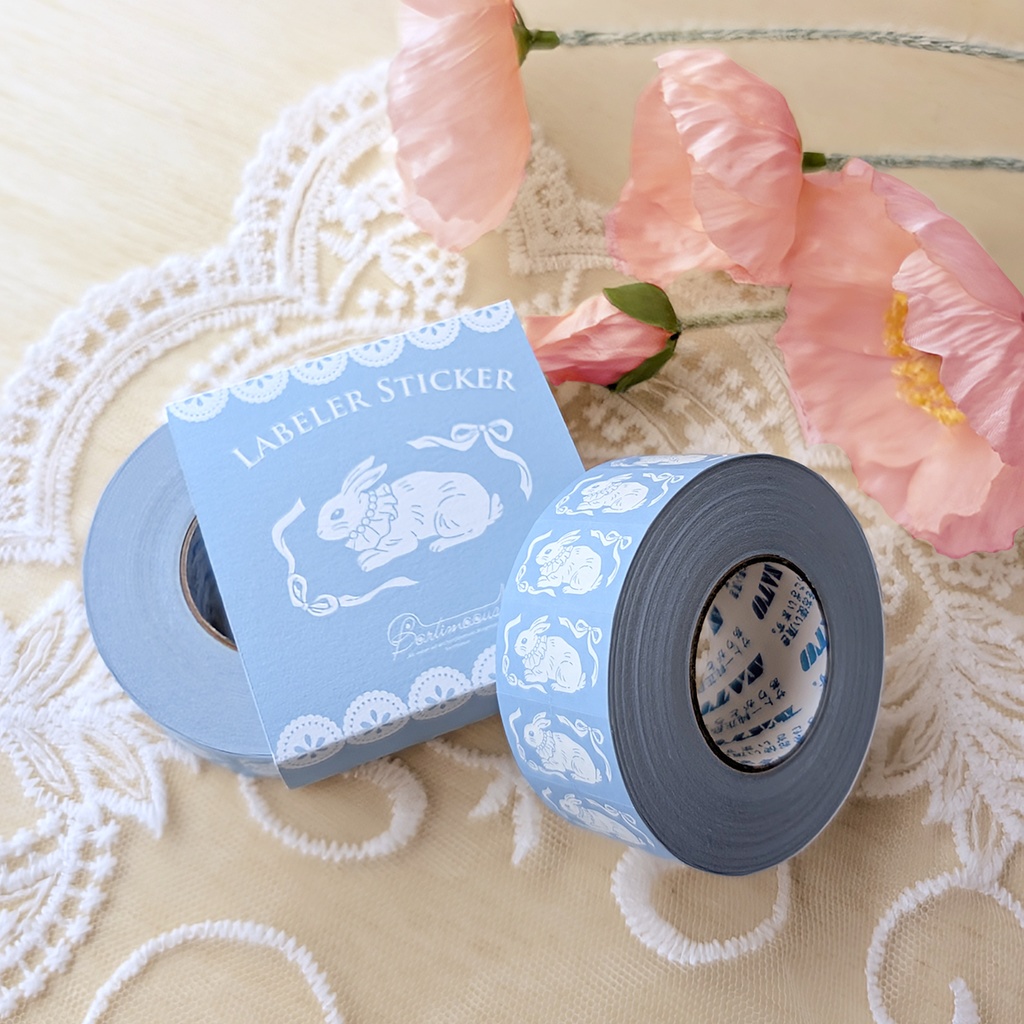 ラベラーシール《リボンうさぎ》