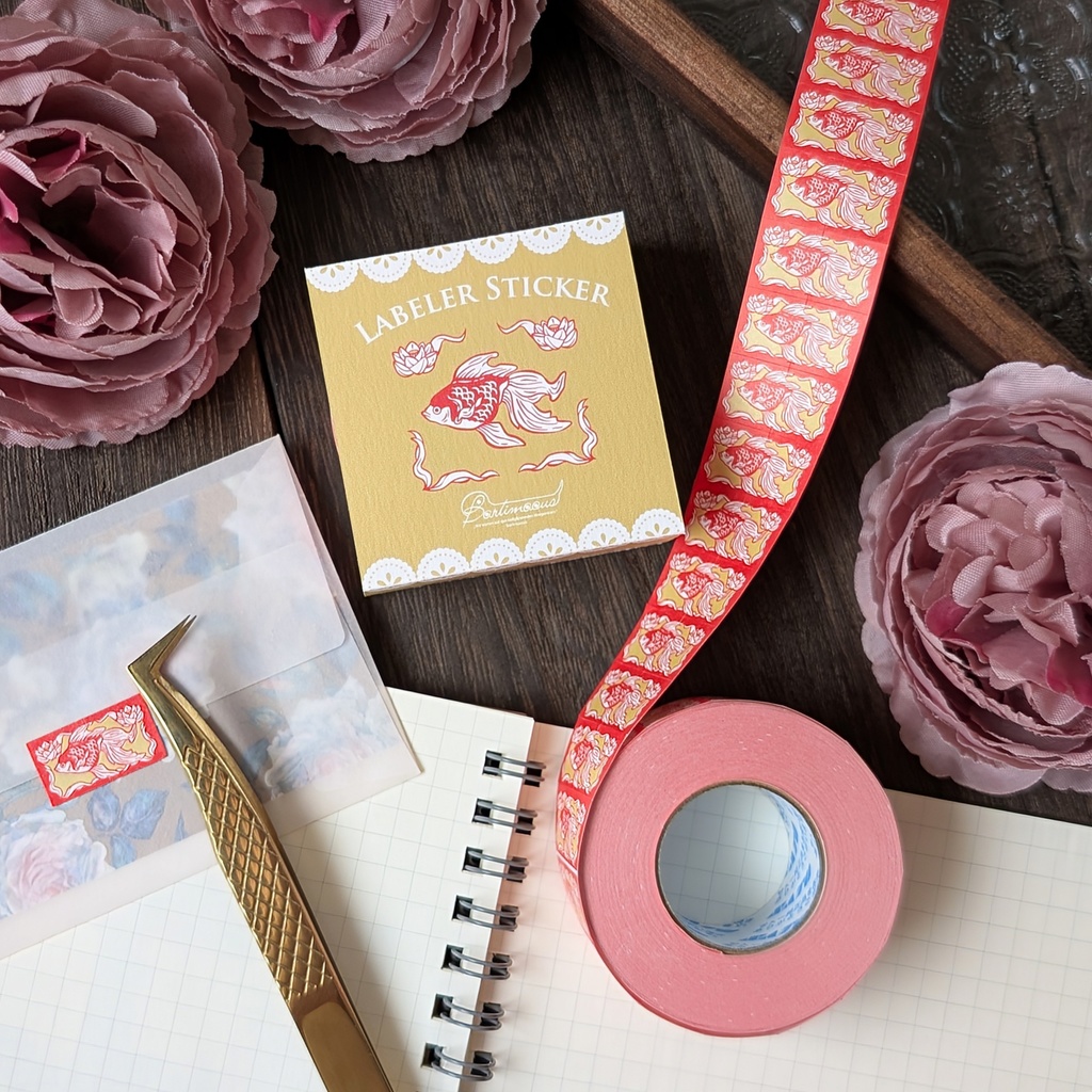 ラベラーシール《金魚》《牡丹》