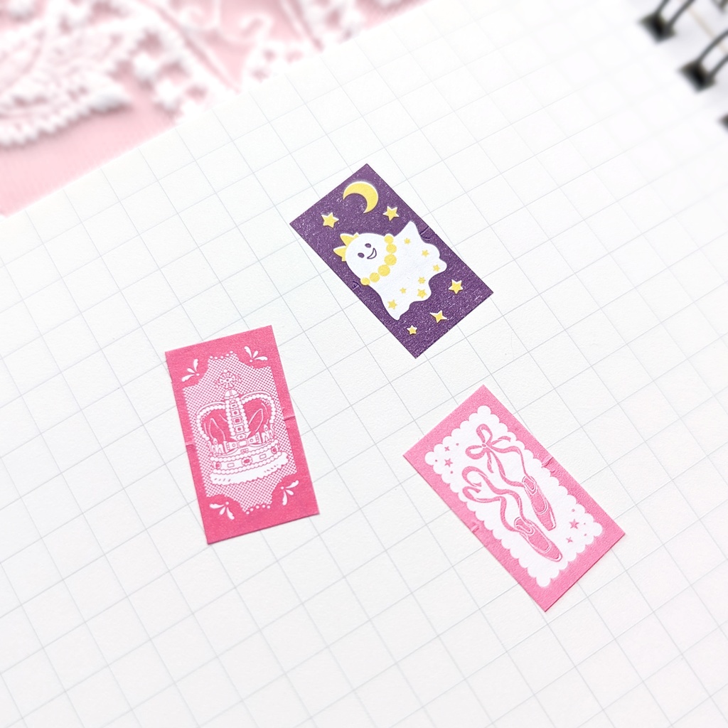 【新作】ラベラーシール《おばけ》《王冠》《バレエシューズ》