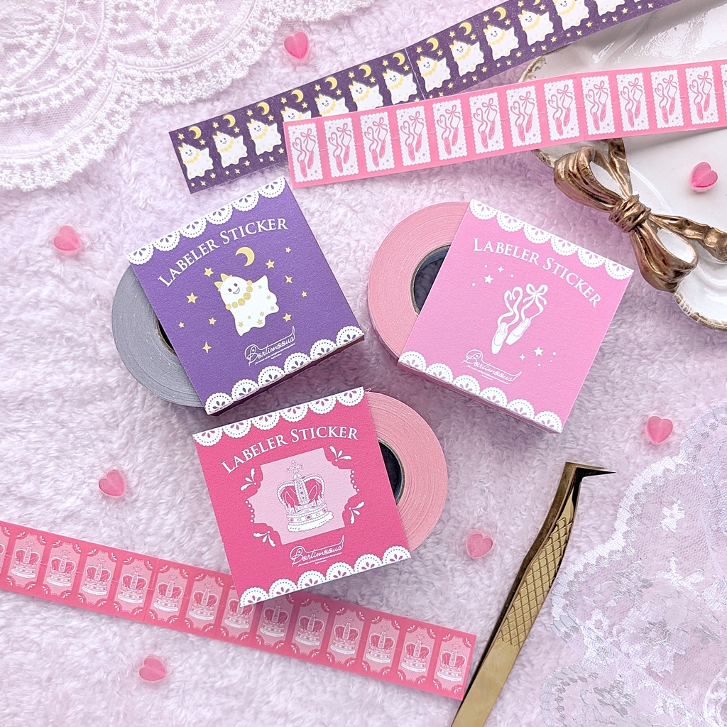 【新作】ラベラーシール《おばけ》《王冠》《バレエシューズ》