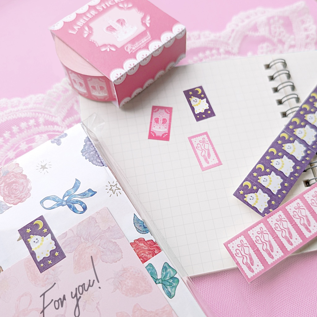 【新作】ラベラーシール《おばけ》《王冠》《バレエシューズ》