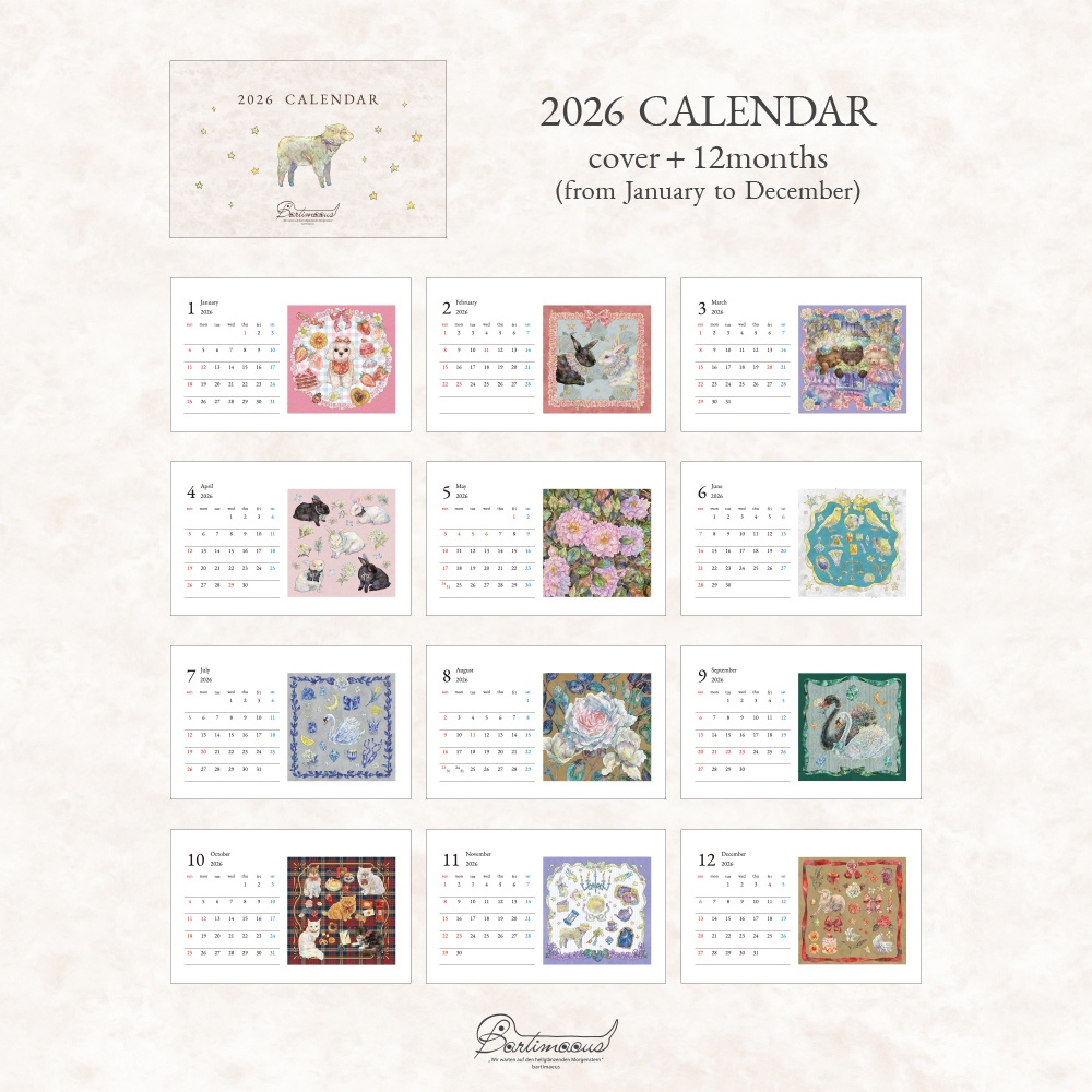 【数量限定】bartimaeus 2026年 卓上カレンダー