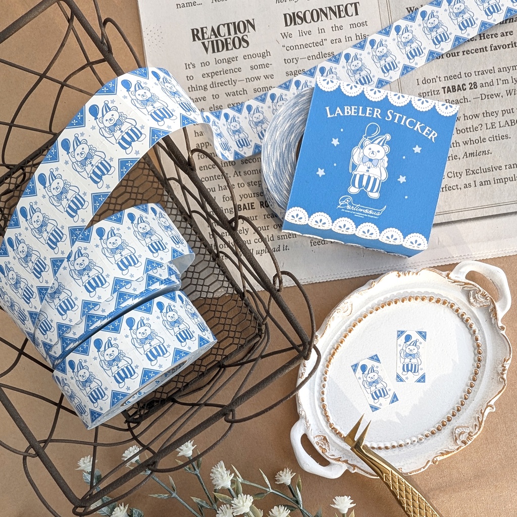 【新作】ラベラーシール《サーカステント》《木馬》《クラウンベア》