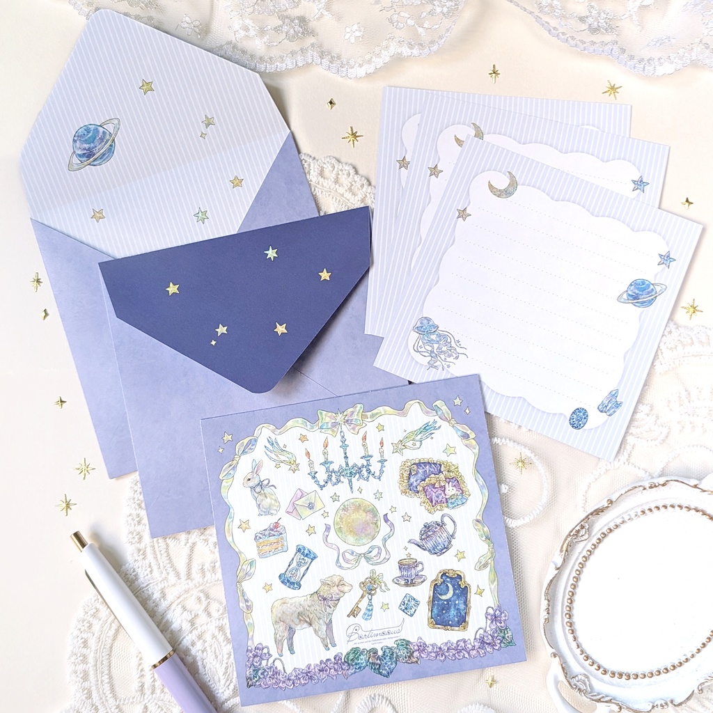 【新作】スクエア封筒・便箋《Le Minuit》