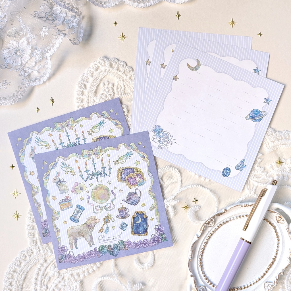 【新作】スクエア封筒・便箋《Le Minuit》