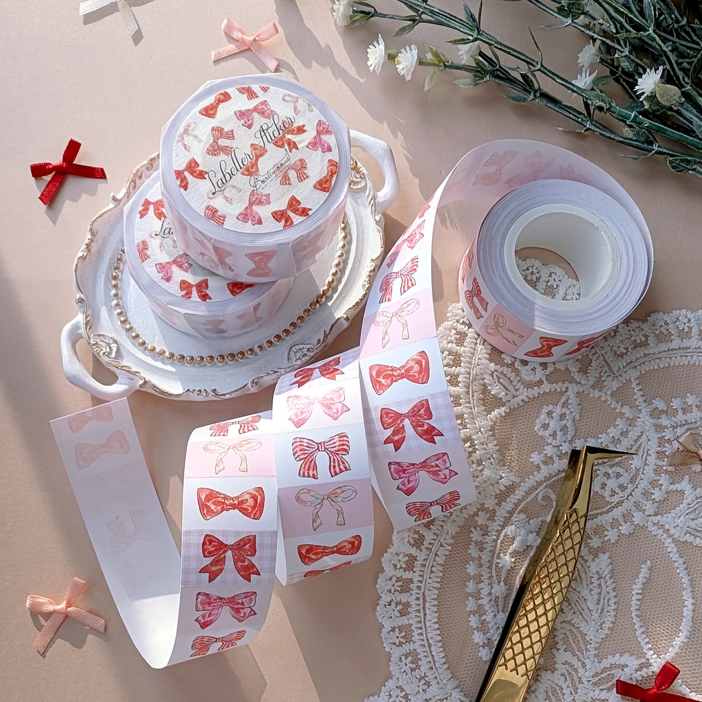 【新作】フルカラーラベラーシール 《Sweets》《Flower》《Ribbon(Red)》《Ribbon(Blue)》