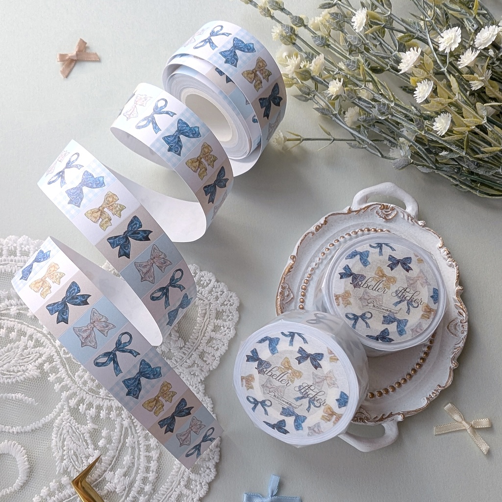 【新作】フルカラーラベラーシール 《Sweets》《Flower》《Ribbon(Red)》《Ribbon(Blue)》