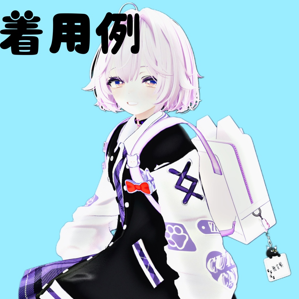 【VRC想定】カラビナストラップ 猫パスケース(猫10種)